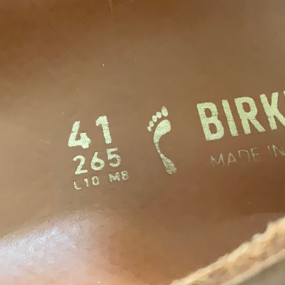 Birkenstock Brown Leather Double Buckle Sandals with Gold Buckles - Picture 8 of 9